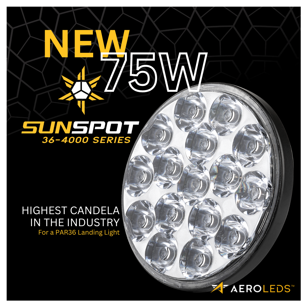 Image of AeroLEDs SunSpot 36-4000 Series 75W Landing Light